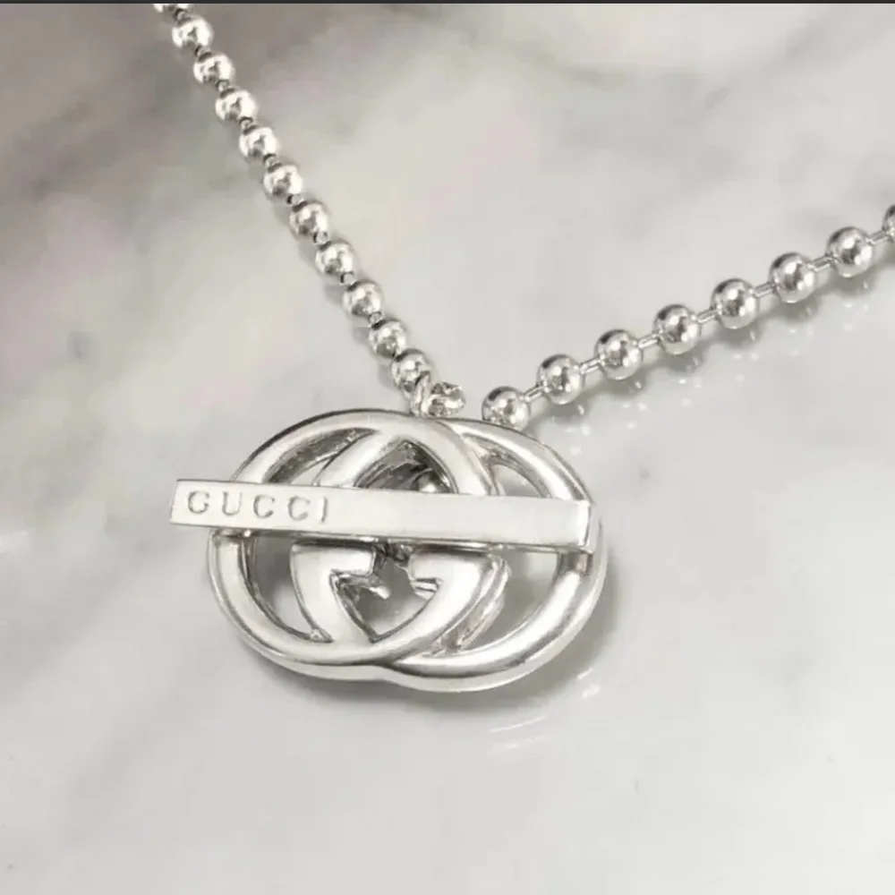 - Gucci Luxury Necklace Double G statement signature ✨️ logo!! 16 inches - Picture 2 of 4